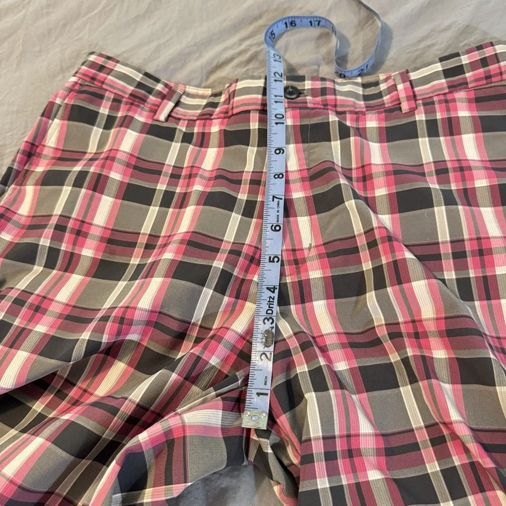 Slazenger Men's Plaid Golf Shorts Pink/Black/White Size 34‎